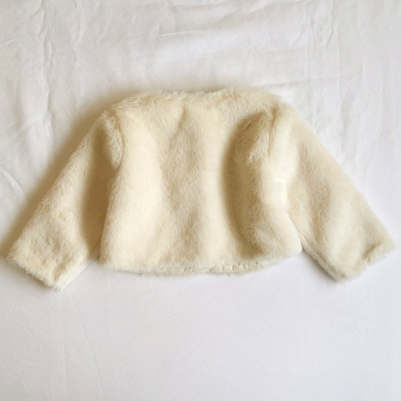 joe fresh faux fur fully lined snap close jacket 3-6 months baby girl - Picture 6 of 6